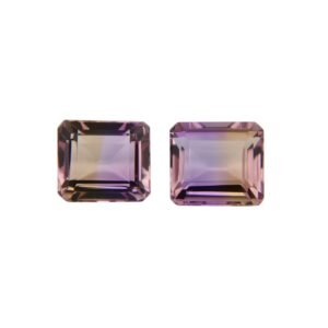 Ametrine – Emerald Cut (Pair) 15.67 cts – 11.8 x 10.5 mm