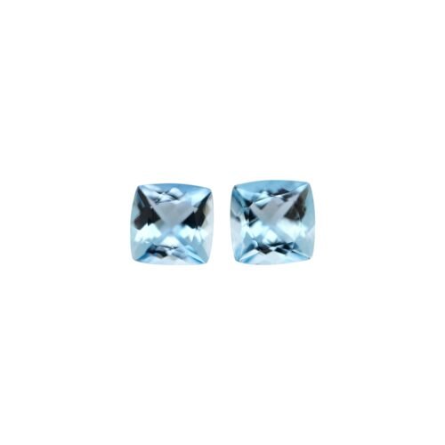 Aquamarine - Cushion (Pair) - 5.4 mm - 1.27 ct
