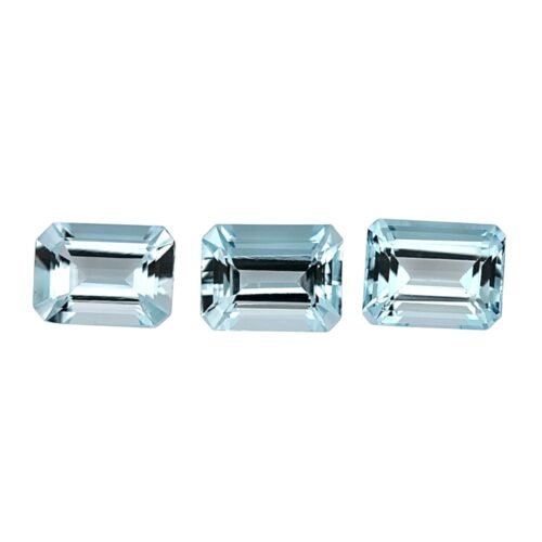 Aquamarine - Emerald Cut - 7 x 5 mm (Mid Blue)