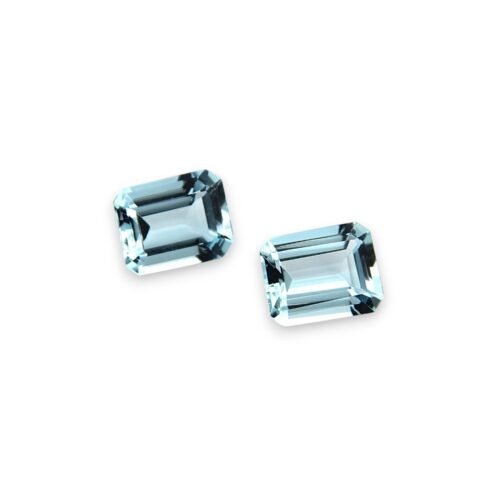 Aquamarine - Emerald Cut (Pair) 5.26 cts - 10 x 8 mm