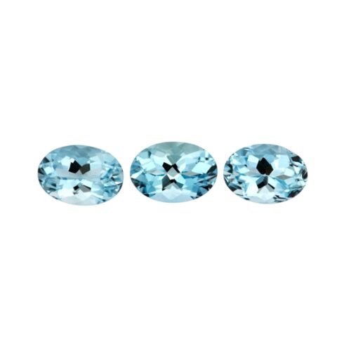 Aquamarine - Oval - 7 x 5 mm (Dark Blue)