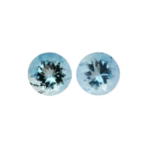 Aquamarine - Round (Pair) 2.77 cts - 7 mm