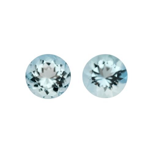 Aquamarine - Round (Pair) 4.52 cts - 9 mm