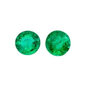 Emerald - Round (Pair) 2.12 cts - 6.5 mm