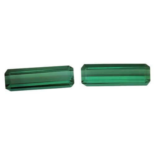 Green Tourmaline - Emerald Cut (Pair) 3.72 cts - 13.6 x 4.5 mm