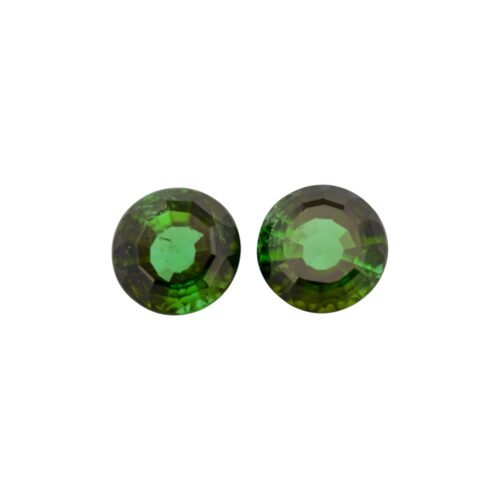 Green Tourmaline - Round (Pair) 9.82 cts - 10 mm