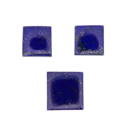 Lapis Lazuli - Square Cut (Three Piece Set) - 12.5 x 11.8 mm & 9.8 x 9.5 mm - 16.24 ct