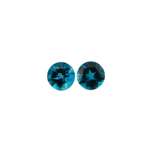 London Blue Topaz - Round (Pair) 4.66 cts - 8 mm - Star Cut