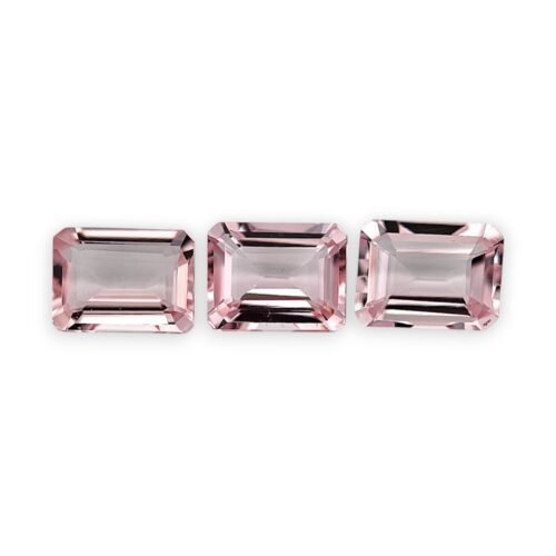 Pink Morganite - Emerald Cut - 8 x 6 mm (Dark Pink)