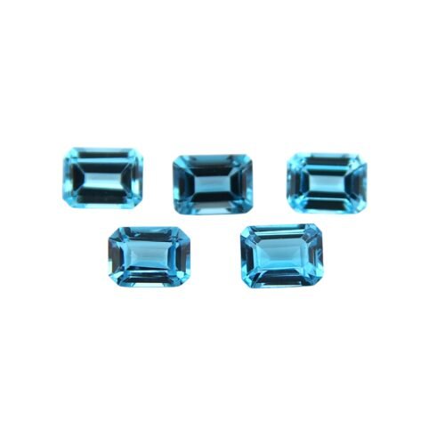 Swiss Blue Topaz - Emerald Cut - 8 x 6 mm