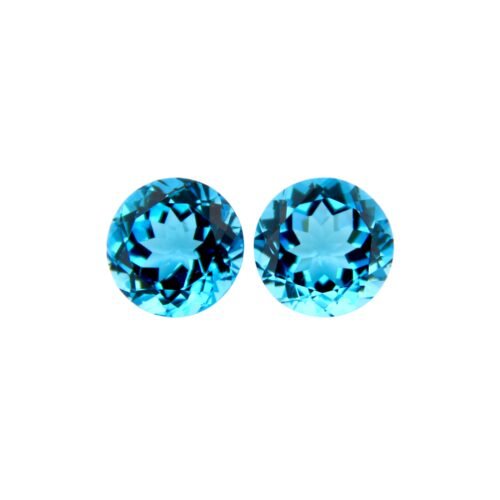 Swiss Blue Topaz - Round (Pair) 13.23 cts - 11.5 mm