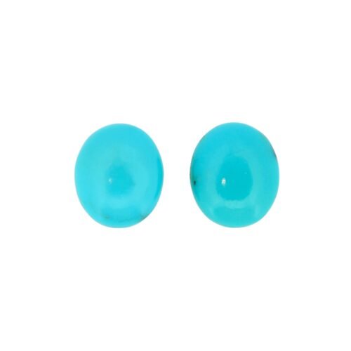 Turquoise - Cabochan - Oval (Pair) 6.91 cts - 12 x 10 mm