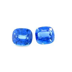 Blue Sapphire – Cushion (Pair) – 5.9 X 5.4 mm – 2.57 ct
