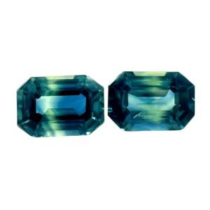 Parti Sapphire – Emerald Cut (Pair) – 7 x 5 mm – 2.17 ct