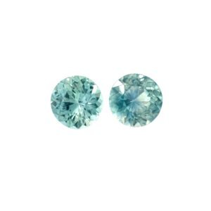 Teal Sapphire – Round (Pair) 6 mm – 2.01 ct